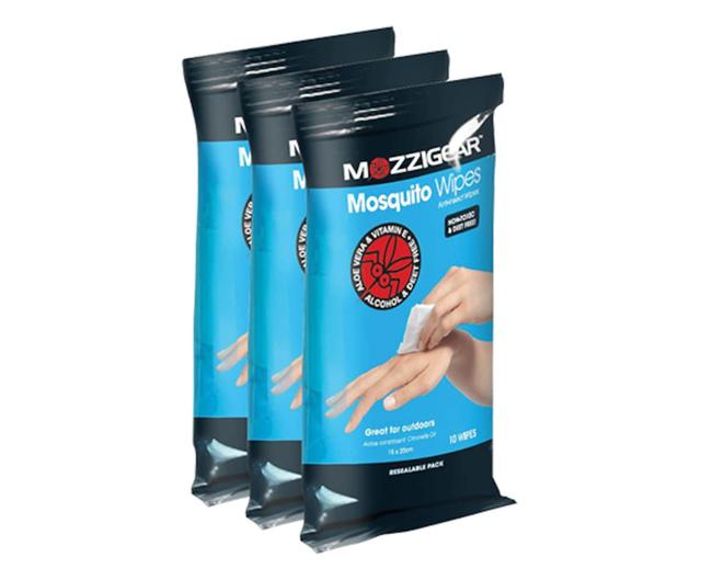 Mozzigear Mosquito Wipes 3 X 10 Wipes