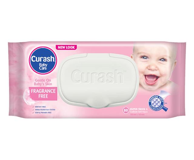 Curash Baby Fragrance Free 80 Baby Wipes