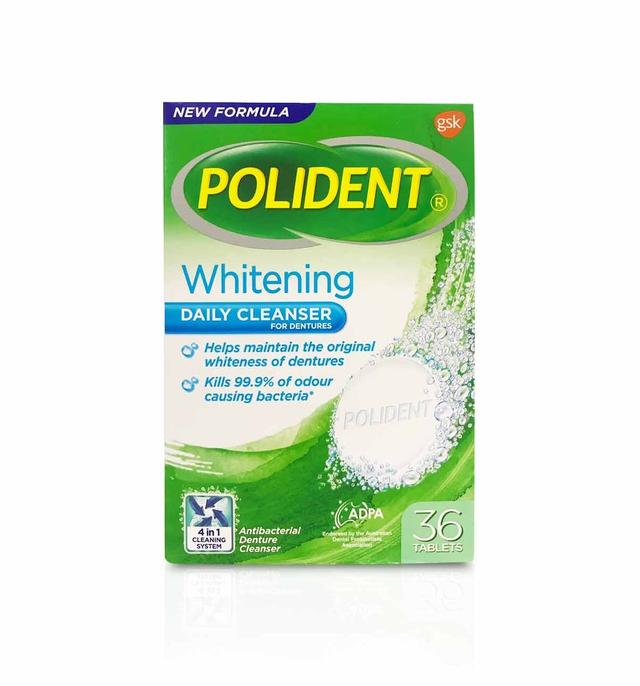 Polident Whitening Daily Cleanser For Dentures 36 Tablets