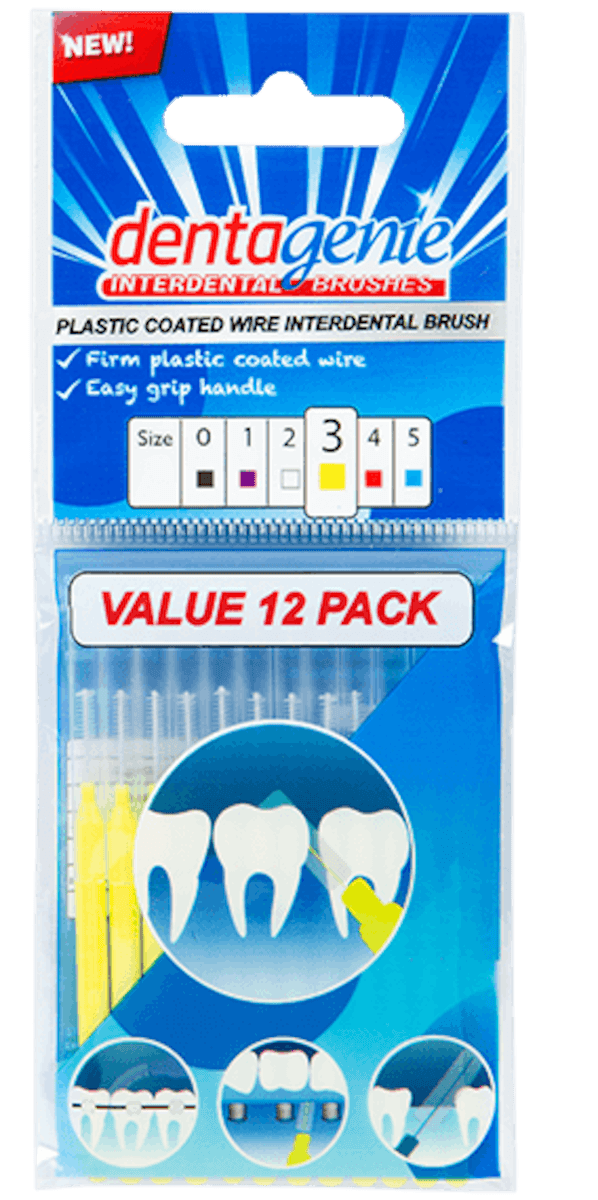 Dentagenie Interdental Brush Yellow Size 3 12 Pack