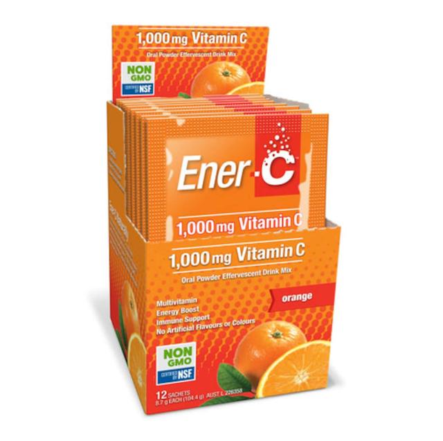 Ener-C 1000Mg Vitamin C Orange Flavour 12 Sachets