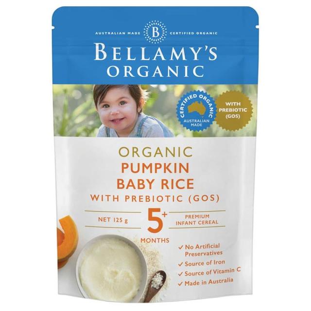 Bellamys Organic Pumpkin Baby Rice With Prebiotic 125G