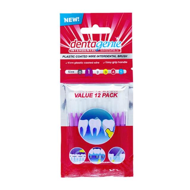 Dentagenie Interdental Brush Purple Size 1 12 Pack