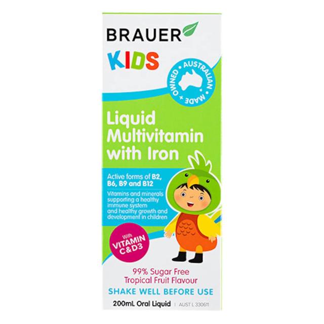 Brauer Kids Multivitamin With Iron 200Ml