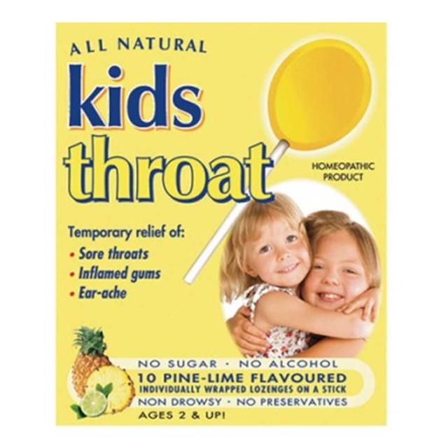 Key Sun Kids Throat Pine-Lime 10 Lozenges