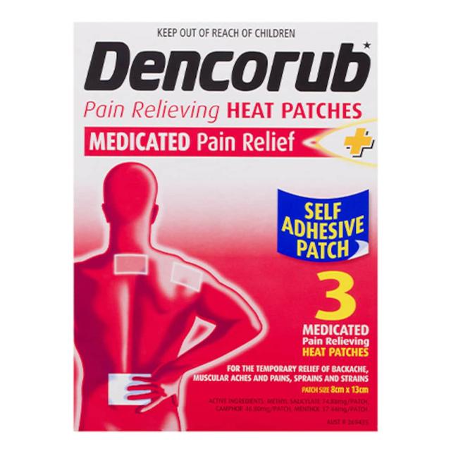 Dencorub Pain Relieving Heat Patches 3 Pack