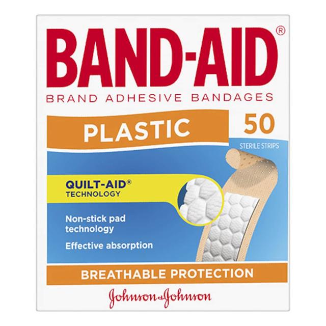 Band-Aid Plastic Strips 50 Pack