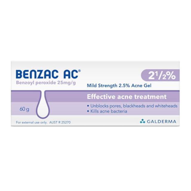 Benzac Ac Mild Strength 2.5% Acne Gel 60G