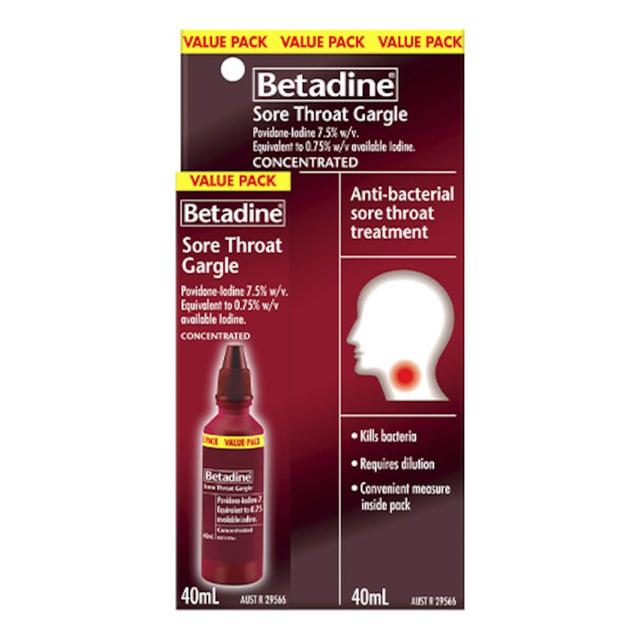 Betadine Sore Throat Gargle Concentrated 40Ml