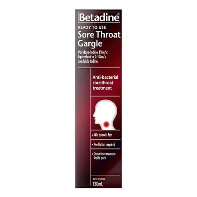 Betadine Ready To Use Sore Throat Gargle 120Ml