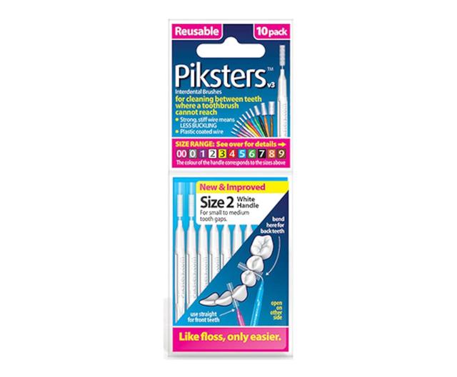 Piksters Interdental Brushes Size 2 White 10 Pack