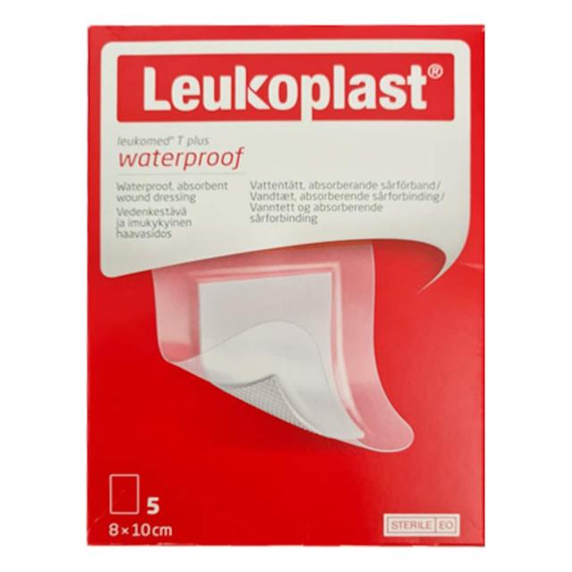 Leukoplast Leukomed T Plus Waterproof Dressing 8Cm X 10Cm 5 Pack