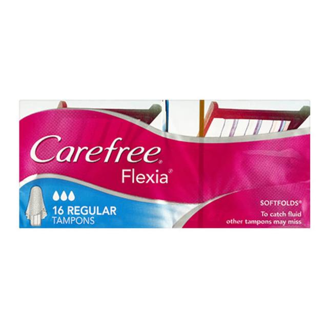 Carefree Flexia Regular Tampons With Wings 16 Pack