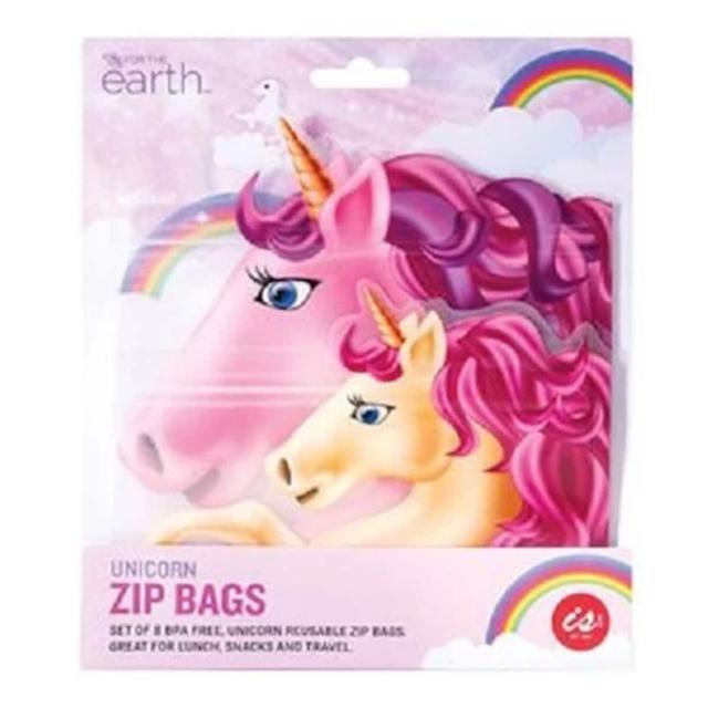 Bpa Free Reusable Zip Bag Unicorns 8 Pack