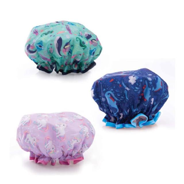 Kids Shower Cap Animal Print Assorted Designs (Colour Selected At Random)