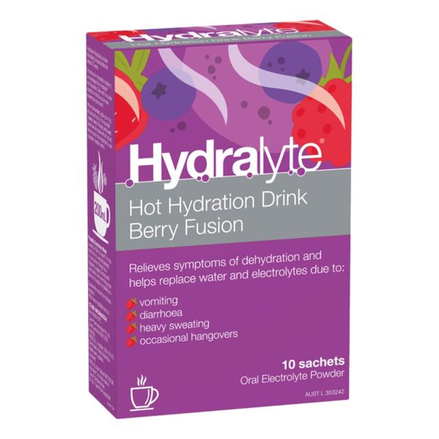 Hydralyte Hot Hydration Drink Berry Fusion Sachet 10 Pack