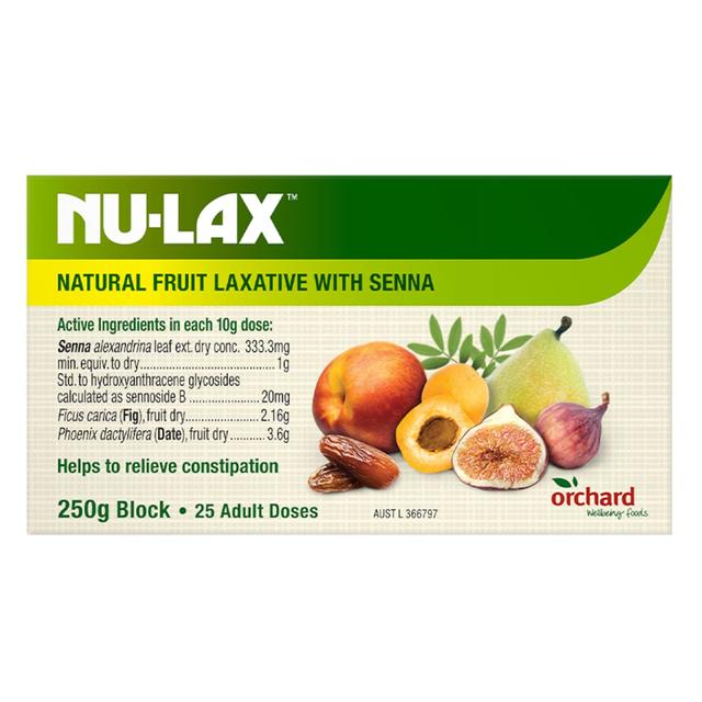 Nu-Lax Natural Fruit Laxative With Senna Block 250G