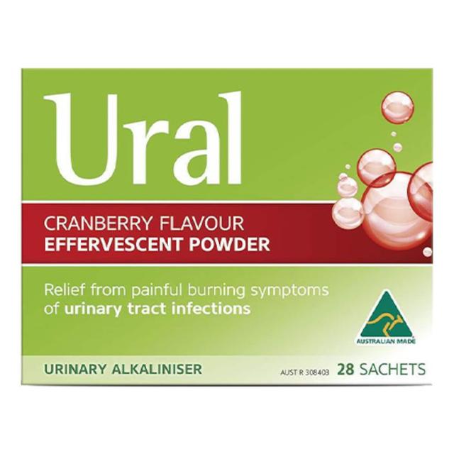 Ural Cranberry Flavour Effervescent Powder 4G X 28 Sachets