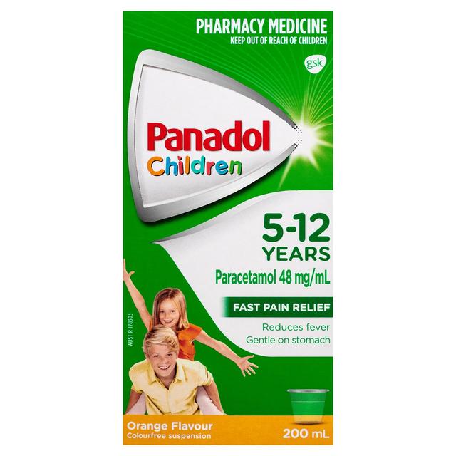 Panadol Children 5-12 Years Fever & Pain Relief Orange 200ml