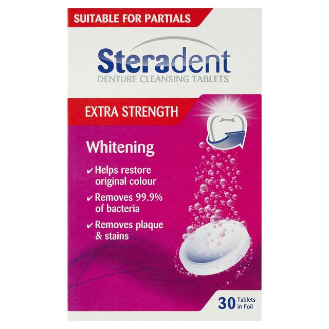 Steradent Extra Strength Denture Cleansing Tablets Whitening 30 Tablets