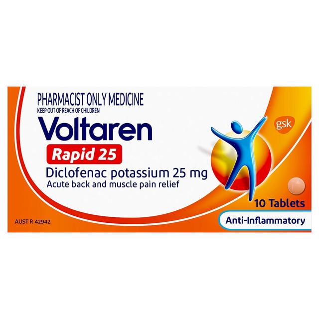 Voltaren Rapid Diclofenac (25mg) 10 Tablets