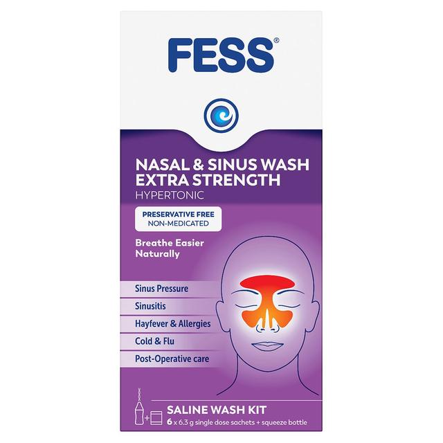 Fess Nasal & Sinus Wash Extra Strength Starter Kit 6 Pack