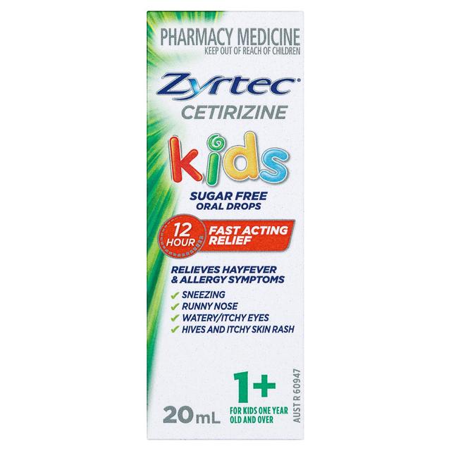 Zyrtec Kids Fast Acting Allergy & Hayfever Relief Oral Drops 20ml