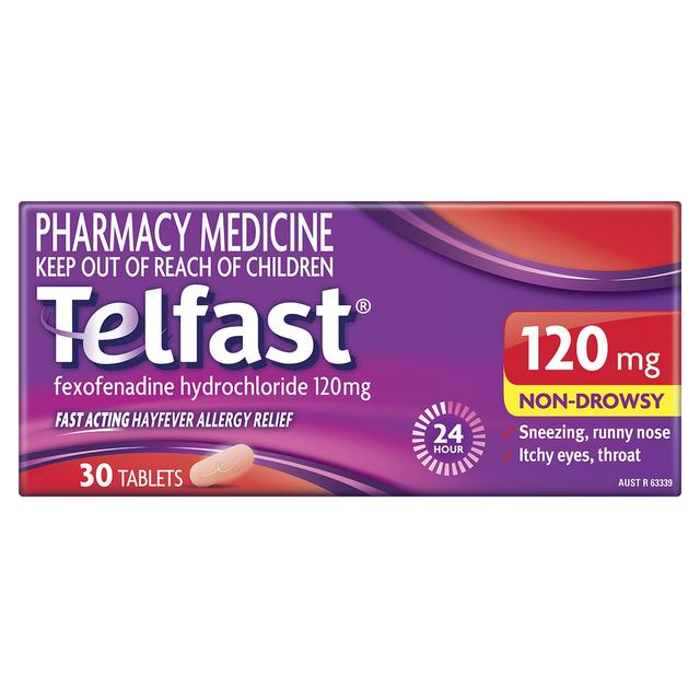 Telfast Fast Acting Hayfever Allergy Relief 120mg 30 Tablets