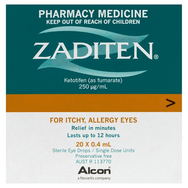 Zaditen Allergy Eye Drops 20 x 0.4ml Vials