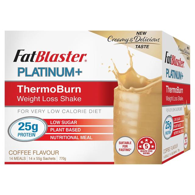 Naturopathica Fatblaster Platinum+ Thermoburn Weight Loss Shake Coffee 14 Sachets X 50G