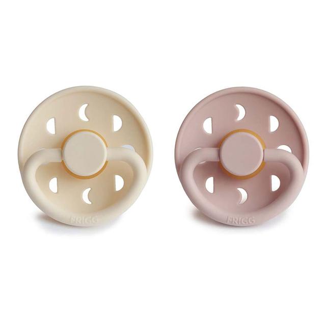 Frigg 6-18 Months Moon Phase Pacifier Blush/Cream 2 Pack