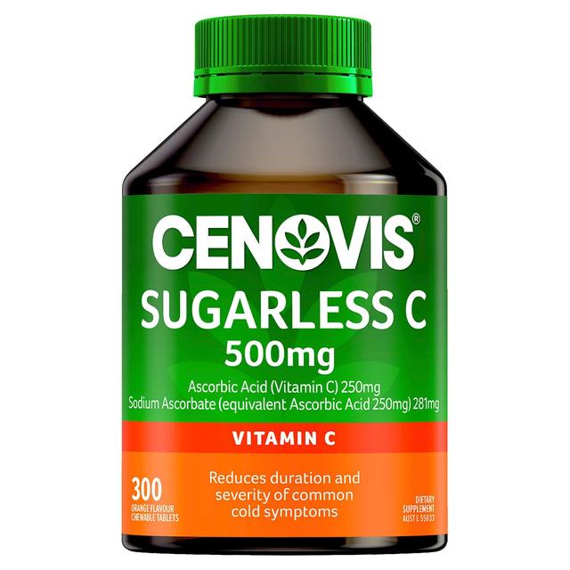 Cenovis Sugarless C 500Mg Orange Flavour 300 Tablets