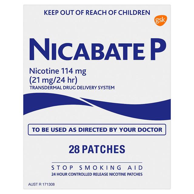 Nicabate P Patch 21Mg Quit Smoking 28 Patches