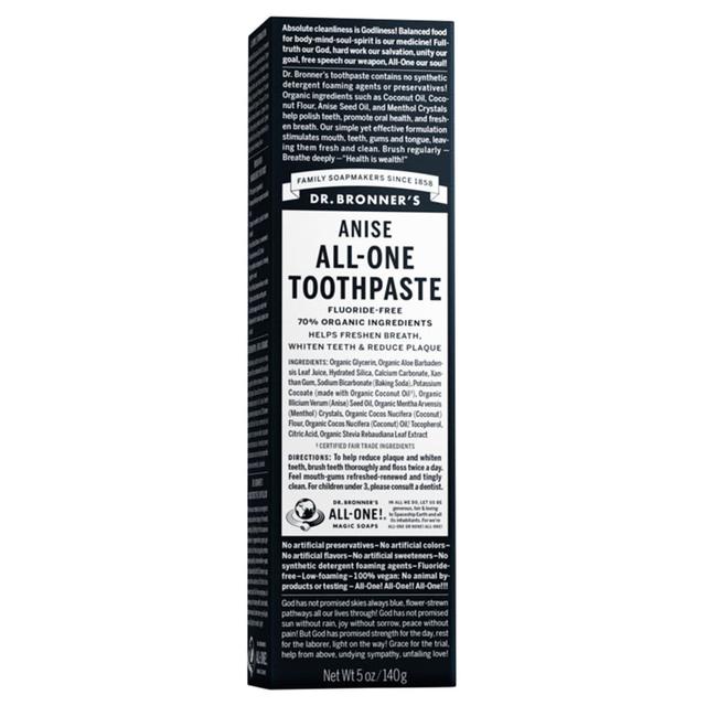 Dr Bronners Anise All-One Toothpaste 140G