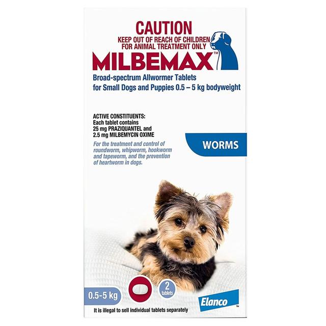 Milbemax All Wormer For Small Dog 0.5-5Kg Light Blue 2 Pack