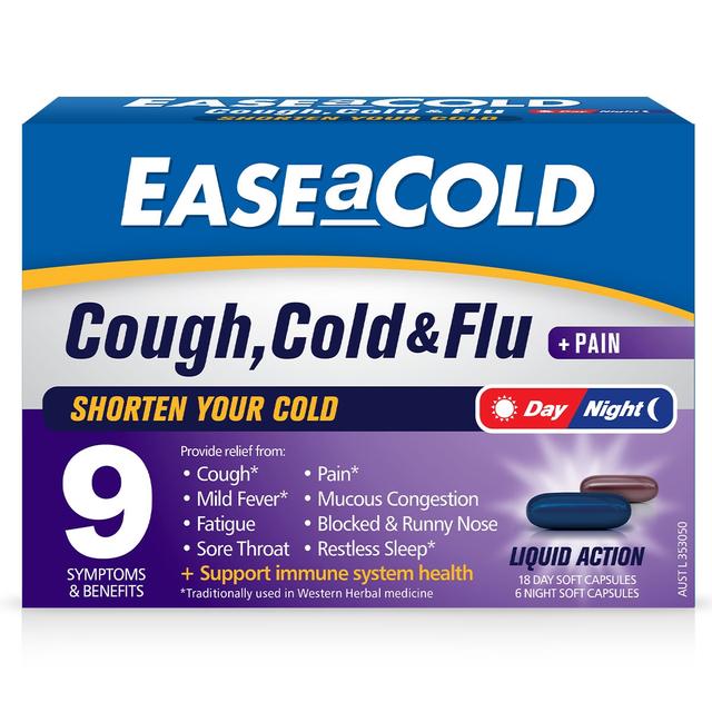 Ease A Cold Cough Cold & Flu Day & Night 24 Capsules