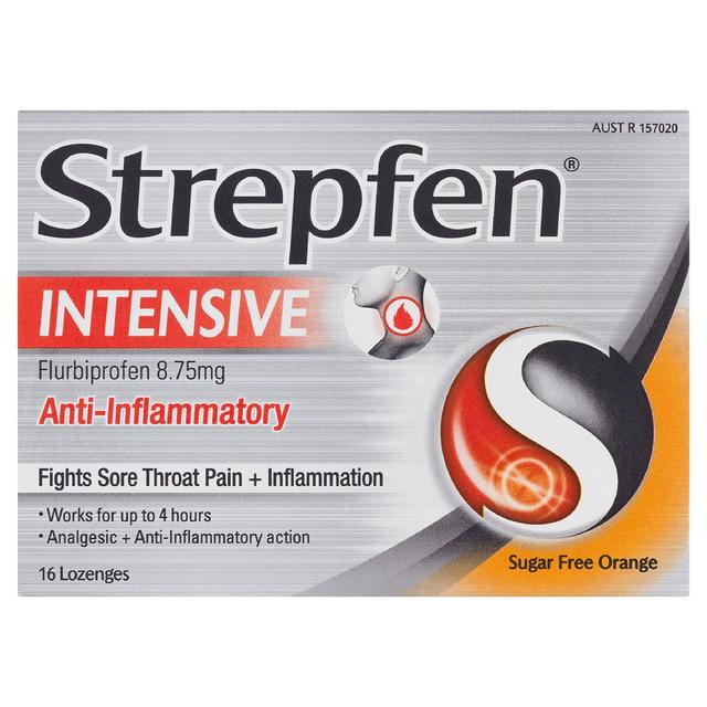 Strepfen Intensive Lozenges With Anti-Inflammatory Action Orange 16 Pack