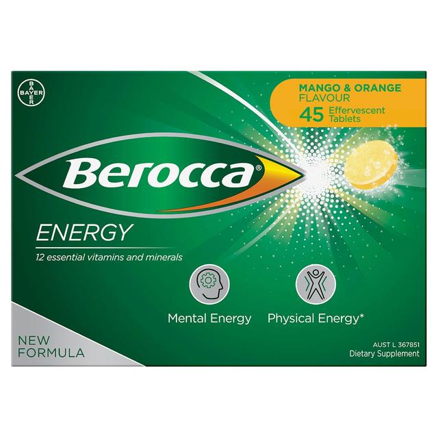 Berocca Energy Mango & Orange 45 Effervescent Tablet