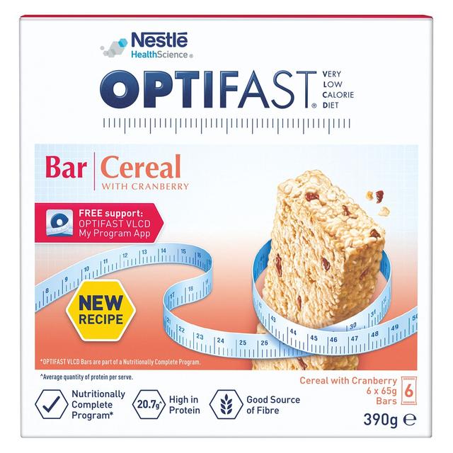 Optifast Vlcd Bars Cereal With Cranberry 65G X 6 Pack