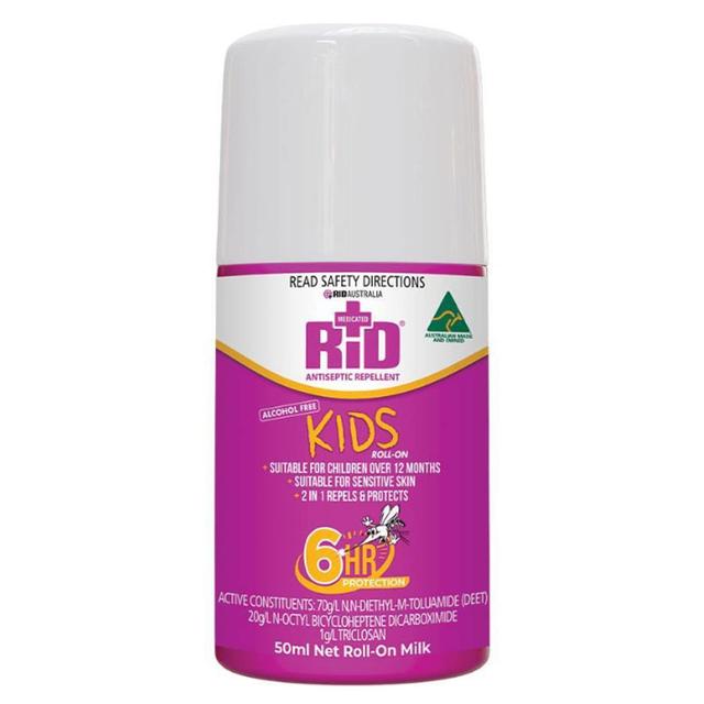 Rid Medicated Kids Antiseptic Insect Repellent Roll On Milk 50Ml