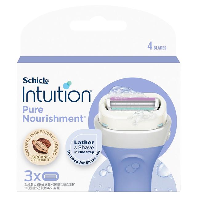 Schick Intuition Pure Nourishment Razor Refill Cartridges 3 Pack