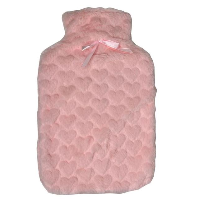 Bemed Hot Water Bottle Cover Heart Design Pink