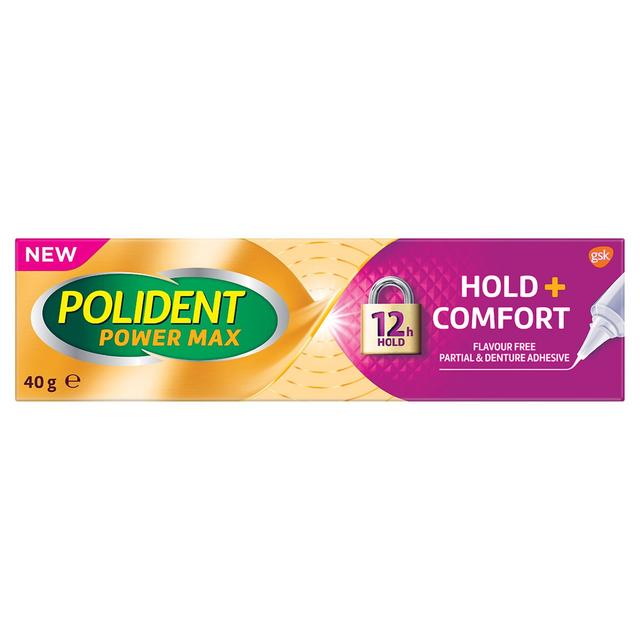 Polident Power Max Hold+Comfort Denture Adhesive 40G