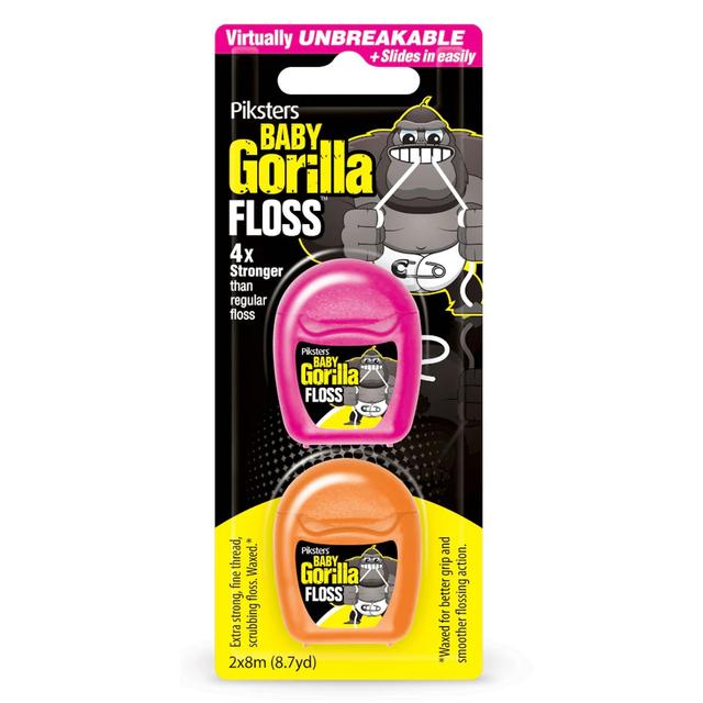 Piksters Gorilla Floss Baby Fluoro Assorted Colour 8M X 2 Pack