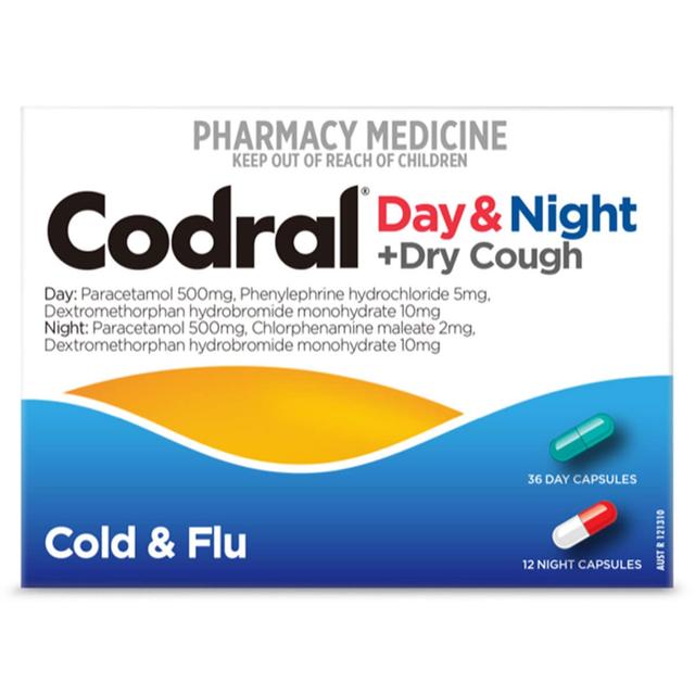 Codral Day & Night + Dry Cough Cold & Flu 48 Capsules