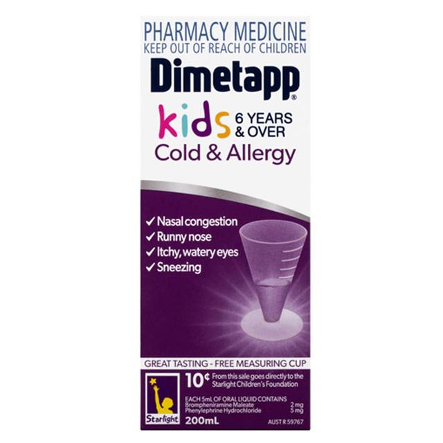 Dimetapp Kids 6+ Years Cold & Allergy 200ml