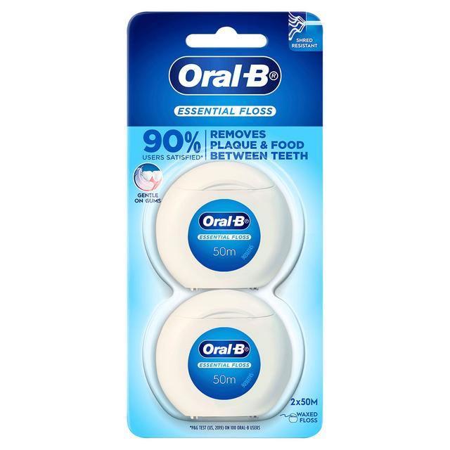 Oral B Essential Dental Floss Waxed 2 X 50M