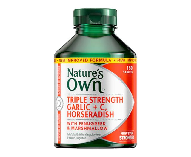 Natures Own Triple Strength Garlic+C Horseradish 150 Tablets